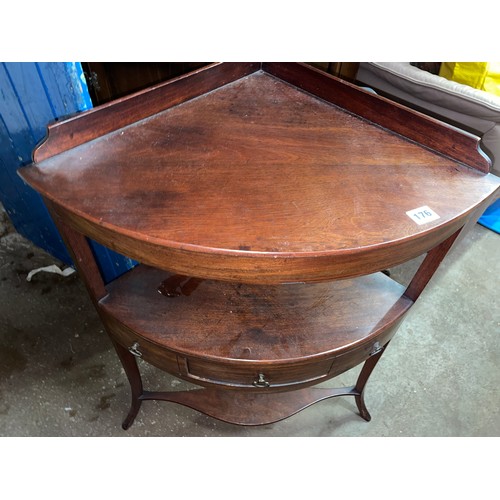 176 - GEORGE III MAHOGANY QUADRANT WASH BASIN STAND