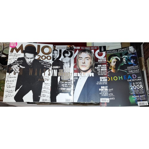 323 - A4 FILE BOX OF MOJO AND MUSIC RELATED ROCK AND POP MAGAZINES