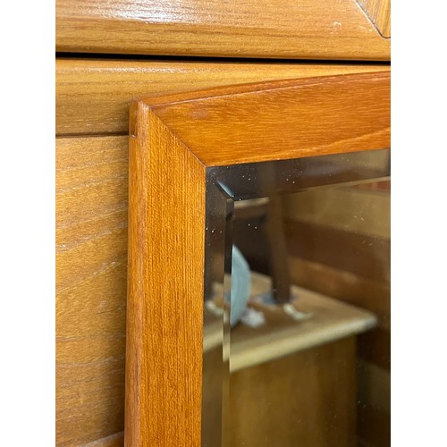 200 - 1970S TEAK FRAMED BEVELLED OBLONG MIRROR