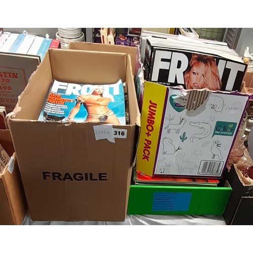 316 - THREE BOXES OF FRONT MONTHLY MAGAZINE