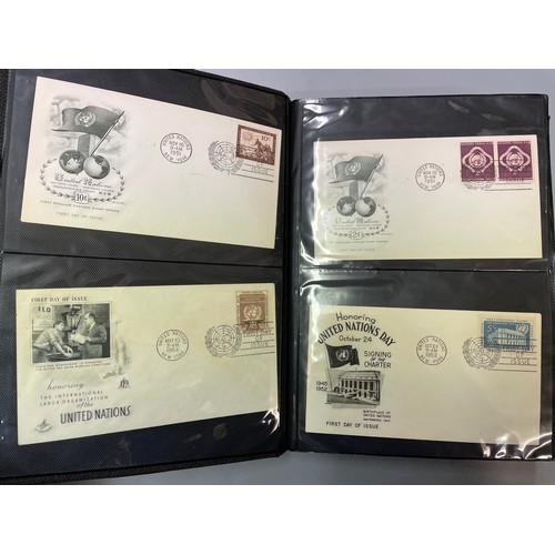 425 - BINDER OF 1950S US UNITED NATIONS & OTHER FIRST DAY COVERS FROM 1930S 40S 50S AND 60S