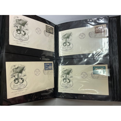 425 - BINDER OF 1950S US UNITED NATIONS & OTHER FIRST DAY COVERS FROM 1930S 40S 50S AND 60S