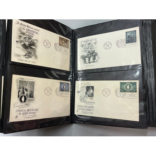 425 - BINDER OF 1950S US UNITED NATIONS & OTHER FIRST DAY COVERS FROM 1930S 40S 50S AND 60S