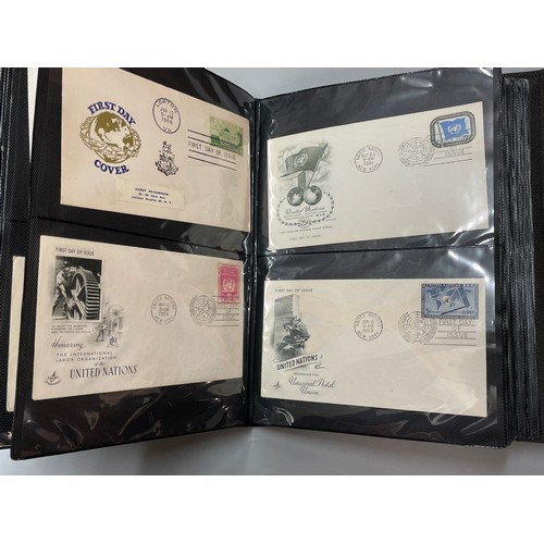 425 - BINDER OF 1950S US UNITED NATIONS & OTHER FIRST DAY COVERS FROM 1930S 40S 50S AND 60S