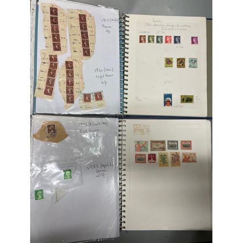 465 - STAMP ALBUMS CONTAINING GB AND COMMONWEALTH WORLD STAMPS AND TWO TEACARD ALBUMS