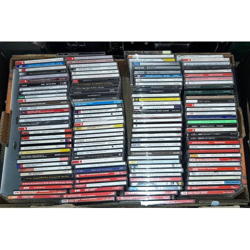 375 - TWO BOXES OF VARIOUS CD MUSIC ASSORTED CLASSICAL TO POP