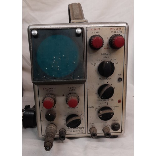 388 - TELEQUIPMENT D61A OSCILLOSCOPE, MUIR HEAD AND CO RESISTANCE BLOCKS AND TRANSFORMERS