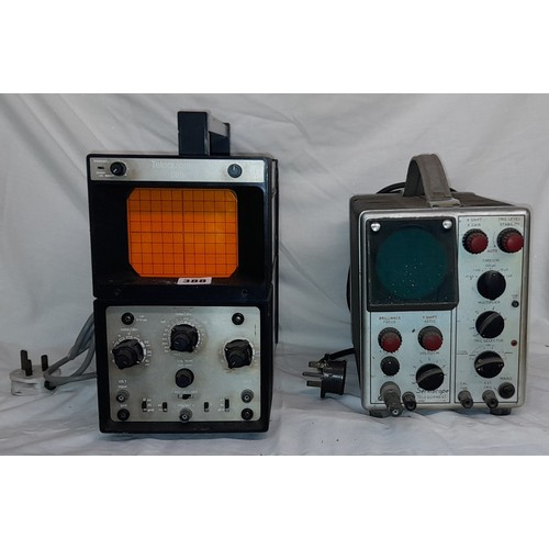 388 - TELEQUIPMENT D61A OSCILLOSCOPE, MUIR HEAD AND CO RESISTANCE BLOCKS AND TRANSFORMERS