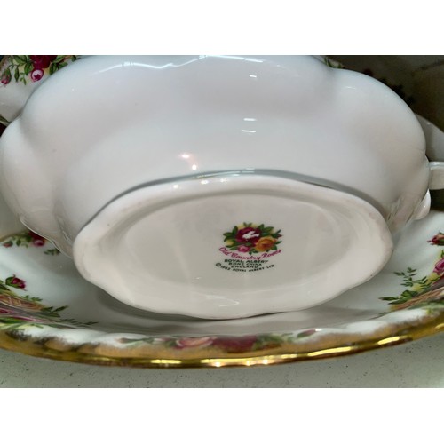 230 - ROYAL ALBERT OLD COUNTRY ROSES TABLE SERVICE INCLUDING TUREENS, SAUCE BOAT