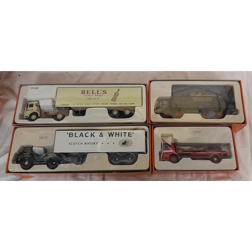 257 - FOUR BOXED CORGI CLASSICS - DELIVERY TRUCKS WITH BOX TRAILERS