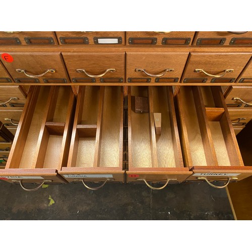 93 - MID 20TH CENTURY 54 DRAWER INDEX STACKABLE FILING CHEST