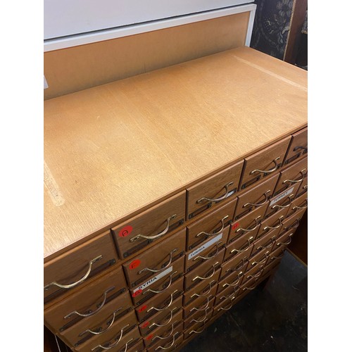 93 - MID 20TH CENTURY 54 DRAWER INDEX STACKABLE FILING CHEST