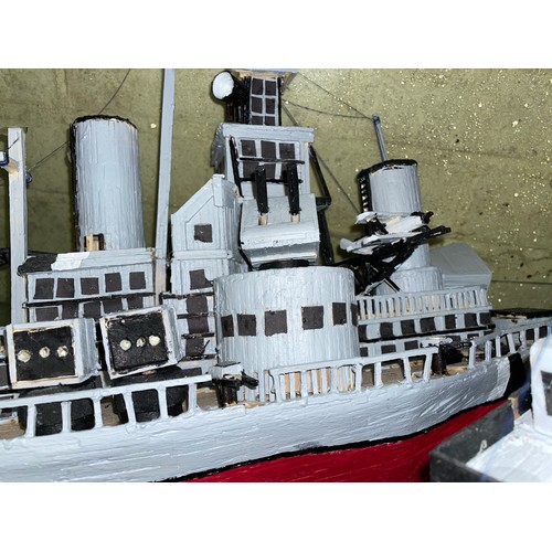 641 - TWO MATCHSTICK MODELS OF WAR SHIPS