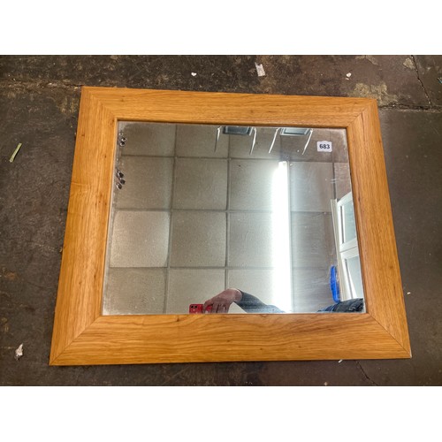 644 - OAK FRAMED SQUARE MIRROR