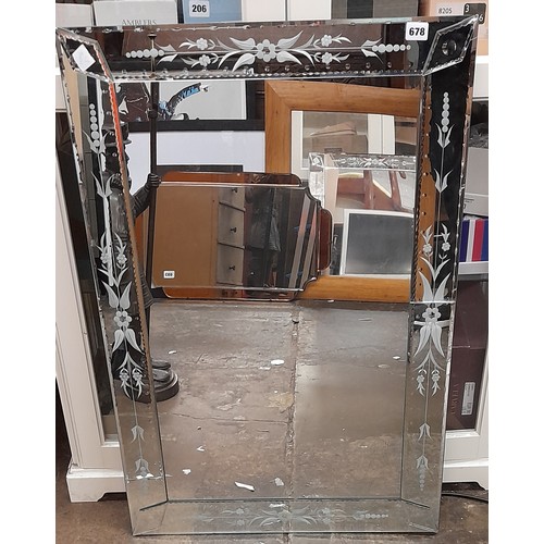 650 - ETCHED VENETIAN STYLE MIRROR