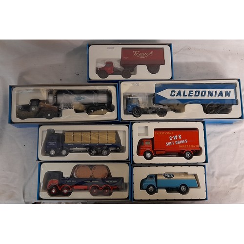 261 - 16 BOXED CORGI CLASSICS DIECAST DELIVERY WAGONS, TRUCKS, AND TRAMS