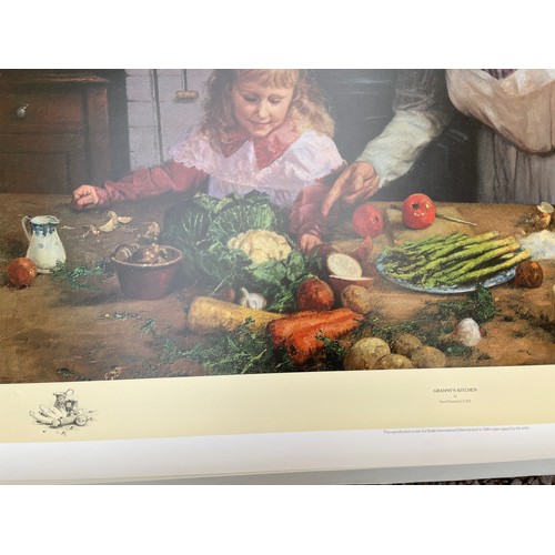 213 - LARGE LIMITED EDITION DAVID SHEPHERD PRINT 'GRANNY'S KITCHEN' SIGNED IN PENCIL WITH BLIND STAMP