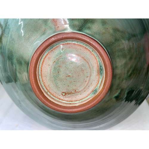 301 - WOBURN POTTERY GREEN DRIP GLAZED CONICAL BOWL