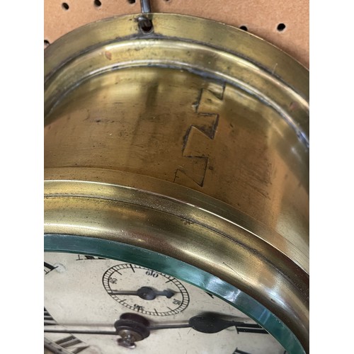 528 - BRASS PORTAL CLOCK