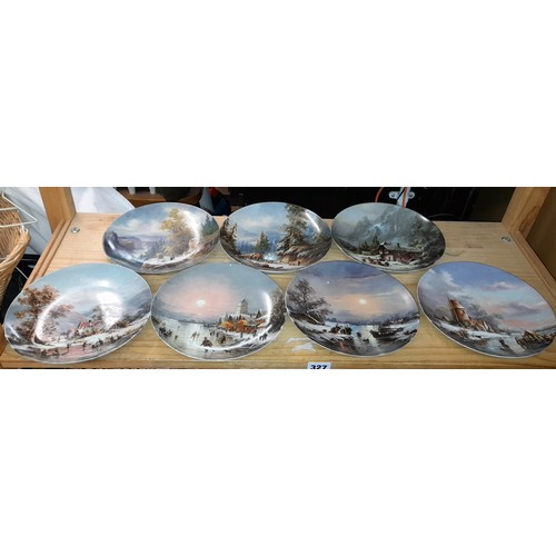 327 - SHELF OF BOXED BRADFORD EXCHANGE GERMAN SERIES PORCELAIN PLATES