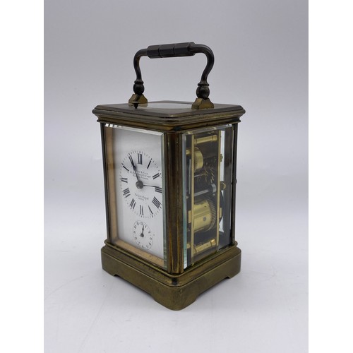 514 - FRENCH BRASS CARRIAGE CLOCK WITH REPEATING FUSSEE MOVEMENT ‘LEROY AND FILS OF PARIS’