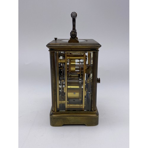 514 - FRENCH BRASS CARRIAGE CLOCK WITH REPEATING FUSSEE MOVEMENT ‘LEROY AND FILS OF PARIS’