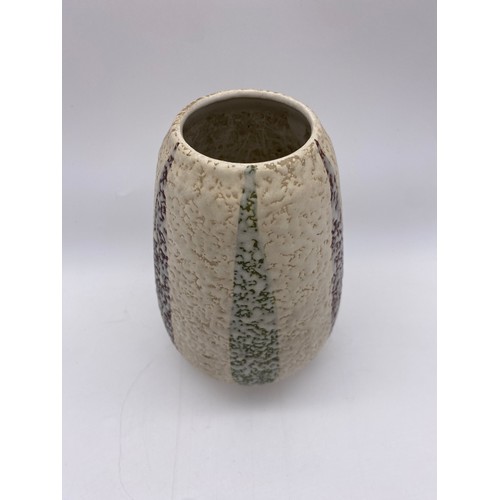 507 - WEST GERMAN POTTERY SPECKLE AND STRIPED VASE