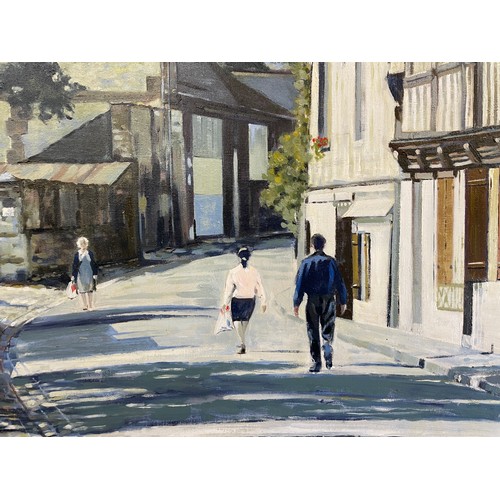 203 - JAMES MANSFIELD OILS ON CANVAS SIDE STREET IN HONFLEUR