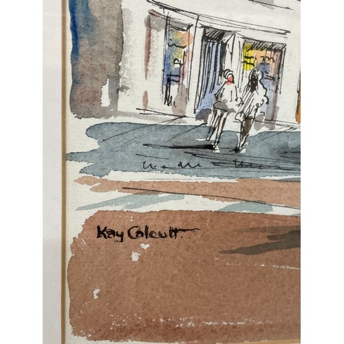 205 - KAY CALCOTT WATER COLOUR ENTITLED THE BANBURY SCENE