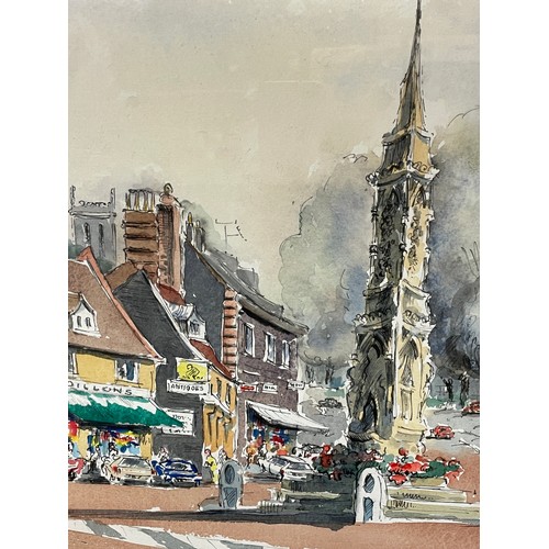 205 - KAY CALCOTT WATER COLOUR ENTITLED THE BANBURY SCENE