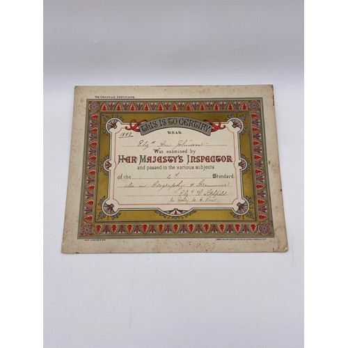 449 - NEEDLE POINT SAMPLER UNFRAMED WORKED BY E.A.JOHNSON AGED 8 1881 WITH CERTIFICATES