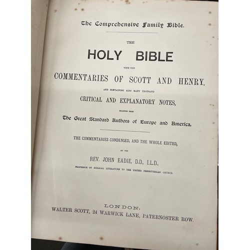 640 - LEATHER BOUND FAMILY BIBLE PRINTED IN LONDON AND SELECTION OF THE FIELD MAGAZINES AND JOURNAL