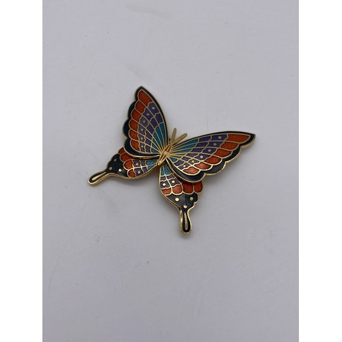 610 - BAG OF ENAMELLED BUTTERFLY BROOCHES