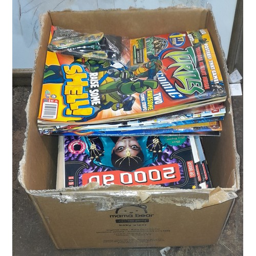 478 - BOX - COMIC BOOKS -TRANSFORMERS, TEENAGE MUTANT NINJA TURTLES AND SHOOTS, SOME FIRST ISSUES WITH FRE... 