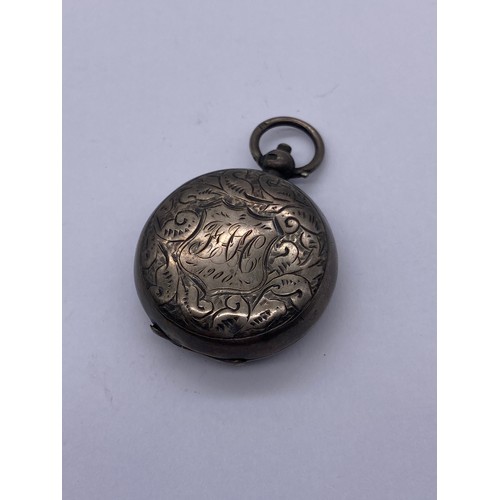 590 - BAG CONTAINING A GEORGE III COIN PENDANT ON TRACE CHAIN AND A SILVER ENGRAVED SOVEREIGN HOLDER