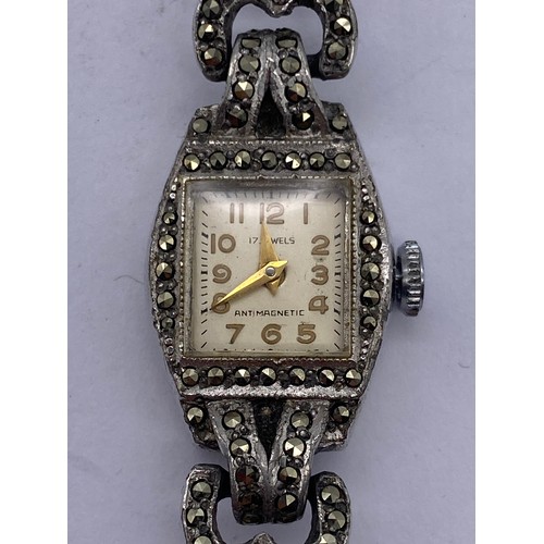 617 - LADIES MARCASITE COCKTAIL WATCH