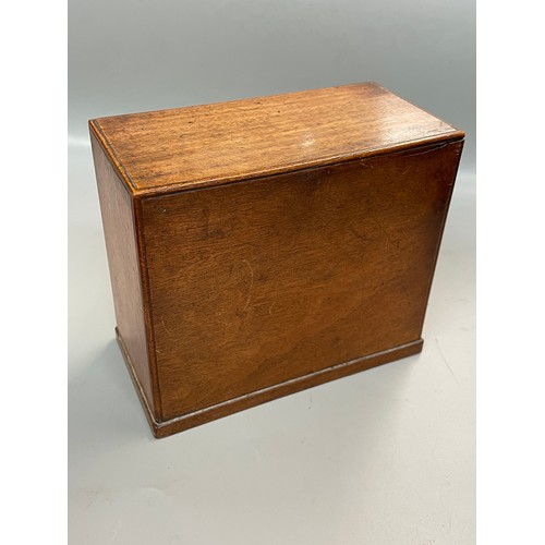 411 - MINATURE MAHOGANY APPRENTICE TYPE TWO OVER TWO DRAWER CHEST