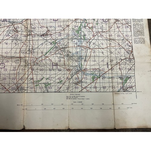 477 - 1:40,000 SCALE MILITARY MAP OF FRANCE CIRCA 1918 COMBINED SHEET