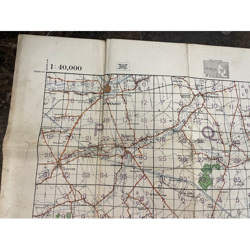 477 - 1:40,000 SCALE MILITARY MAP OF FRANCE CIRCA 1918 COMBINED SHEET