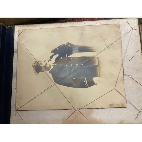 546 - MAINLY EARLY 20TH CENTURY PHOTOGRAPHIC ALBUM PORTRAITURE IN AN ALBUM WITH CHINESE DESIGNED LAQUERED ... 