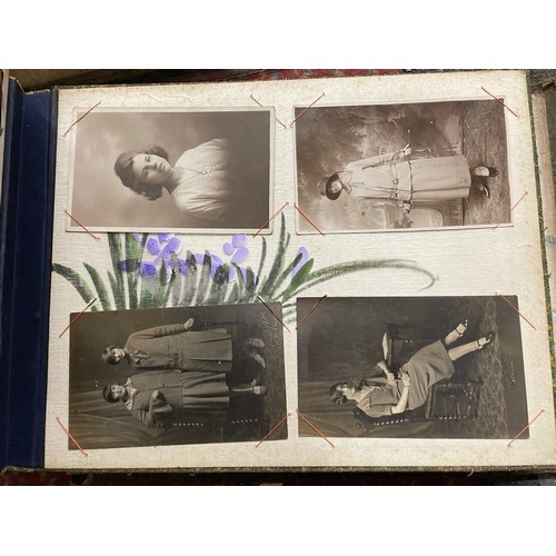 546 - MAINLY EARLY 20TH CENTURY PHOTOGRAPHIC ALBUM PORTRAITURE IN AN ALBUM WITH CHINESE DESIGNED LAQUERED ... 