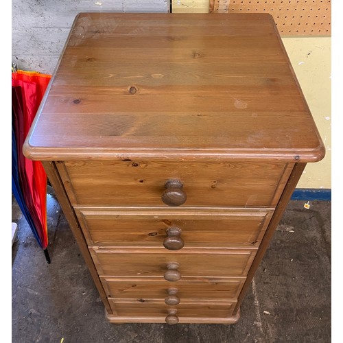 124 - PINE FIVE DRAWER CHEST