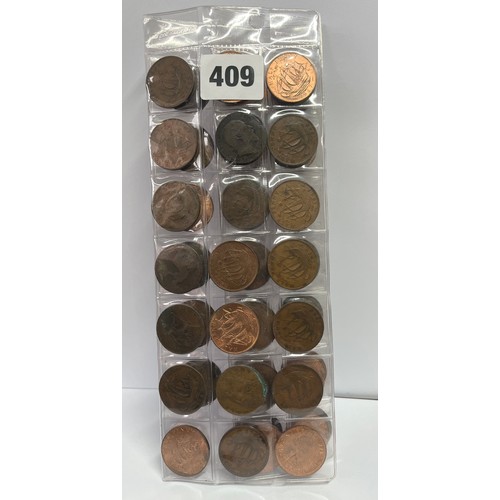 409 - NEWZEALAND 1967 DECIMAL COINS AND SLEEVE OF GB HALF PENNIES