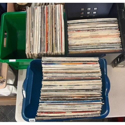 332 - THREE CASES OF VINYL LP RECORDS MAINLY 60S AND 70S