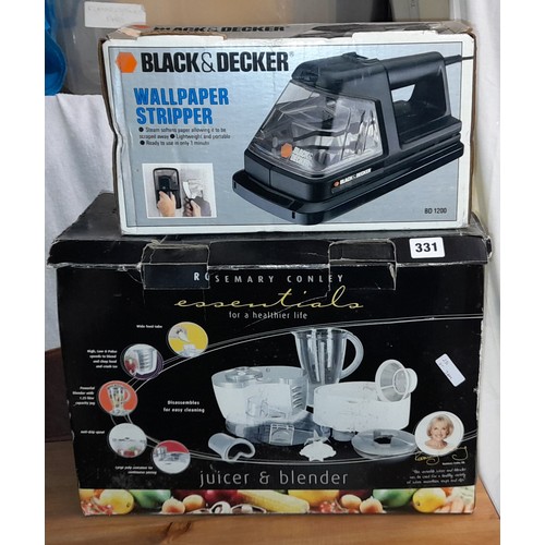 331 - JUICER BLENDER, AND BLACK AND DECKER WALL PAPER STRIPPER