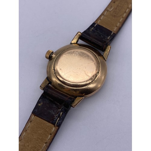 492 - LADIES LONGINES WRISTWATCH ON LEATHER STRAP