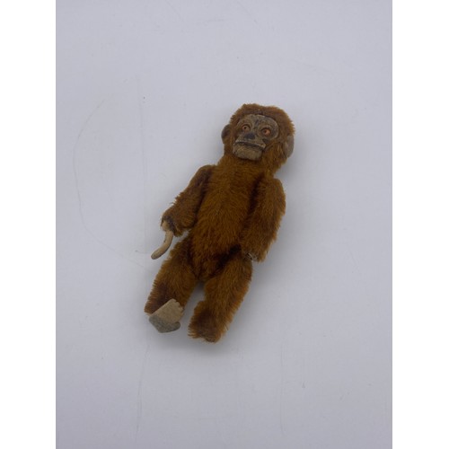 230 - PLUSH MOHAIR MONKEY SCENT BOTTLE POSSIBLY SCHUCO (MONKEY HAND AND FOOT AS FOUND)