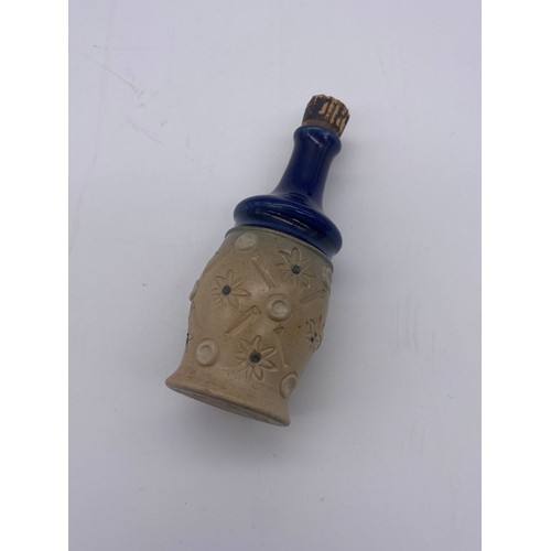 221 - ROYAL DOULTON STONEWARE MINIATURE  LIQUOR FLASKS