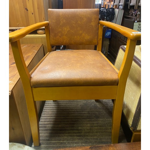 92 - BEECH COMMODE ELBOW CHAIR