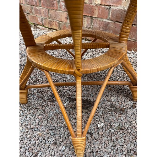 67 - BAMBOO AND CANE WORK CIRCULAR CONSERVATORY TABLE